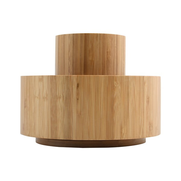 Bambusový kúpeľňový organizér na kozmetiku/otočný v prírodnej farbe Isalys – MSV-image-3