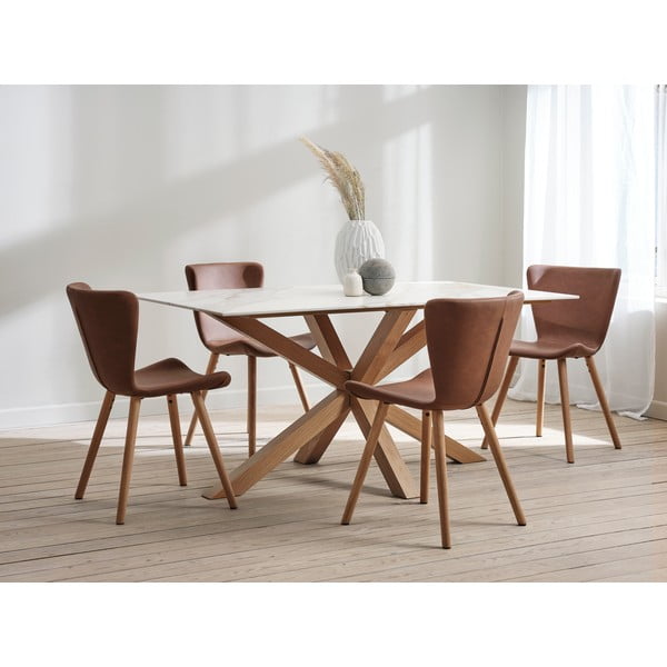 Hnedé kovové jedálenské stoličky v súprave 2 ks Teslin – Unique Furniture-image-2