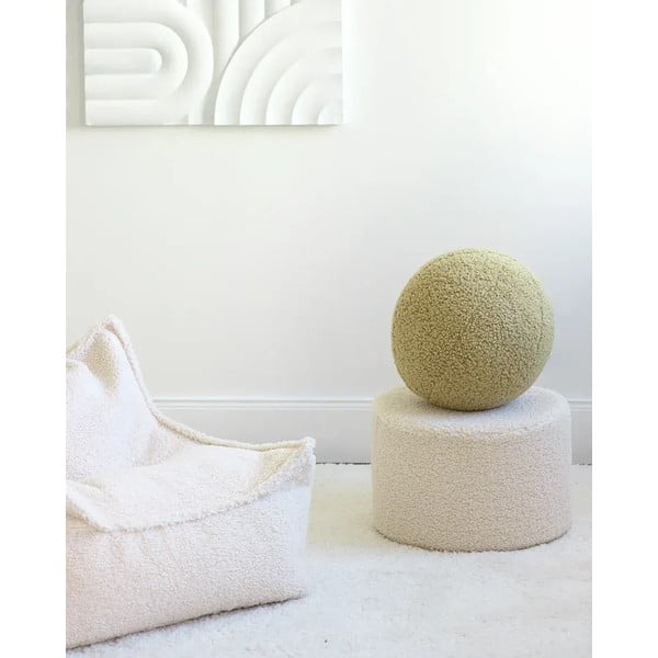 Zelený detský pohovkový vankúš z textílie buklé Ball – Wigiwama-image-1