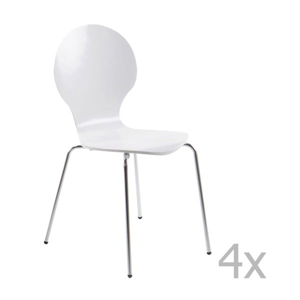 Sada 4 bielych jedálenských stoličiek Actona Marcus Dining Chair
