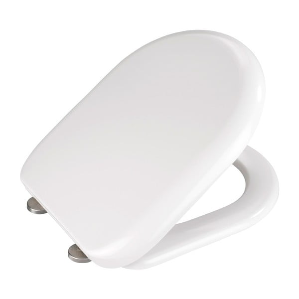 Biele WC sedadlo s jednoduchým zatváraním Wenko Santana, 44 x 37 cm-image-1