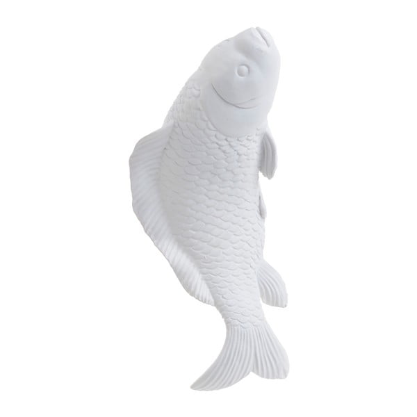 Biela dekorácia v tvare ryby InArt, 22 × 9 cm