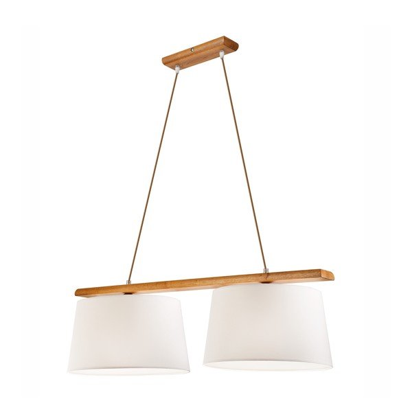 Hnedé závesné svietidlo s textilným tienidlom ø 35 cm Aida – LAMKUR