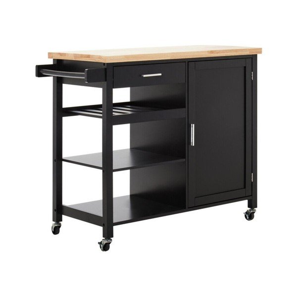 Kuchynský ostrovček na kolieskach z kaučukového dreva 48x105 cm Frankfurt – Premier Housewares