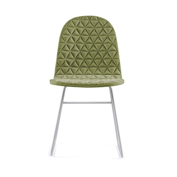 Svetlozelená stolička s kovovými nohami IKER Mannequin V Triangle