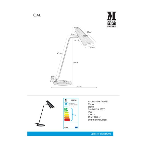 Čierna stolová lampa Markslöjd Cal-image-2