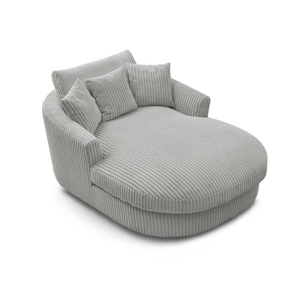 Sivé menčestrové kreslo Belem – Bobochic Paris-image-4