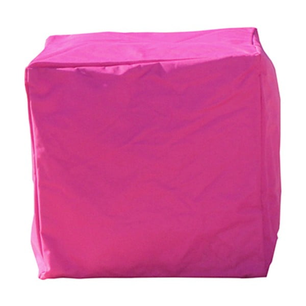 Ružový vonkajší vodoodolný puf Sunvibes Cube