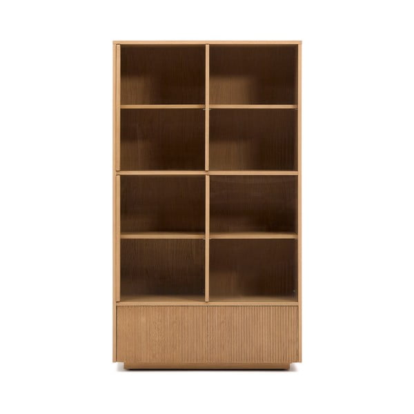 Vitrína v dekore duba s posuvnými dverami v prírodnej farbe 100x174x40 cm Helvine – Kave Home