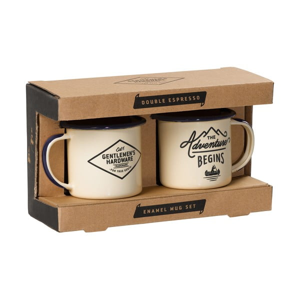 Béžové kovové hrnčeky v súprave 2 ks 150 ml – Gentlemen's Hardware-image-1