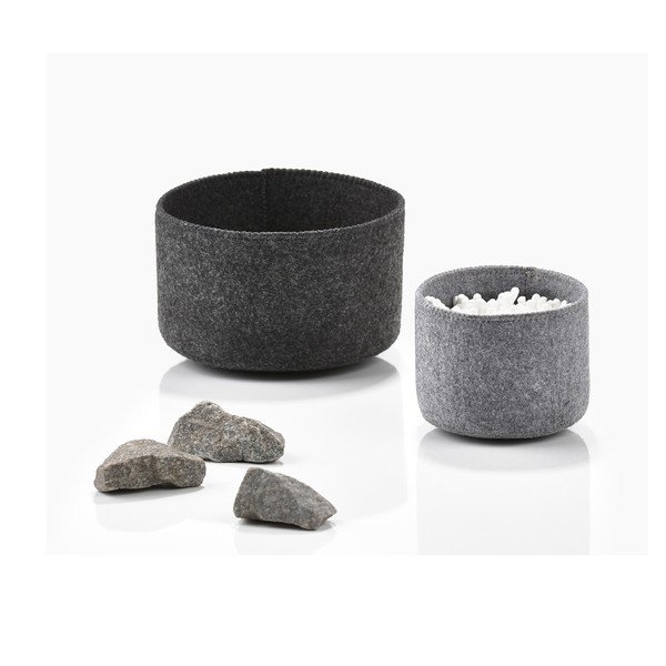 Sada 2 plstených košíkov Zone Dark Grey-image-2