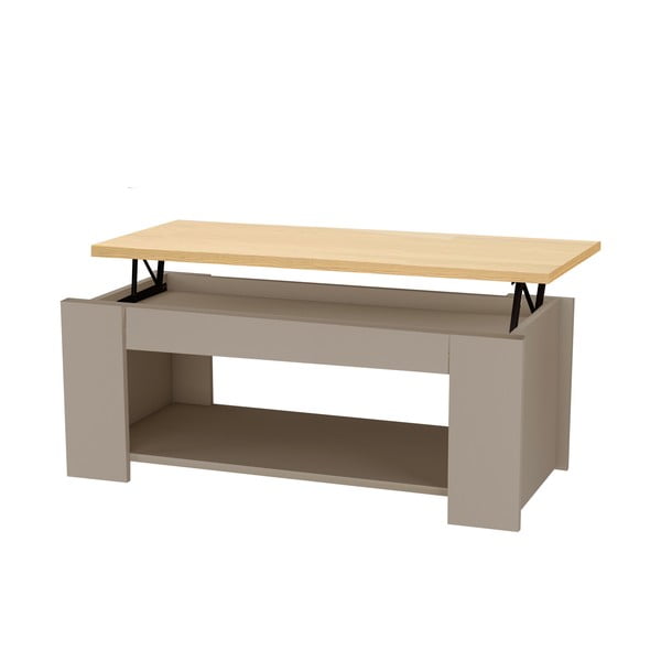 Konferenčný stolík s doskou v dubovom dekore v sivo-prírodnej farbe 105x47 cm Emerald – Støraa-image-2