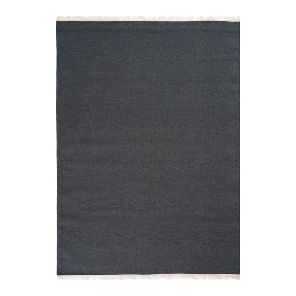 Tmavosivý ručne tkaný vlnený koberec Linie Design Sulo, 70 x 140 cm