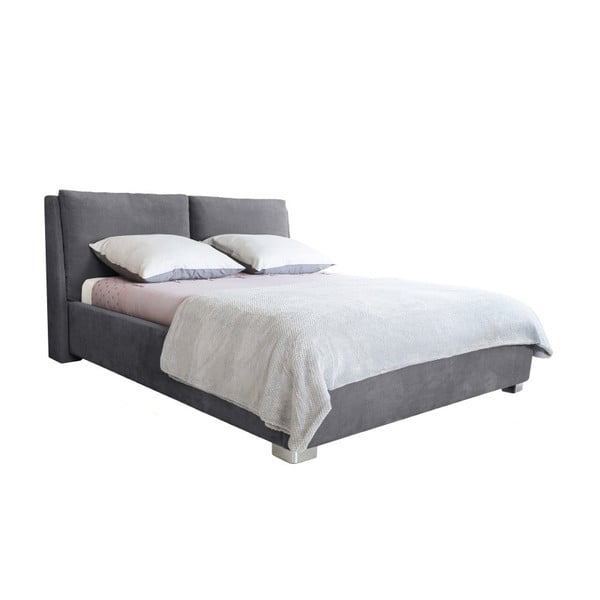 Sivá dvojlôžková posteľ Mazzini Beds Vicky, 160 x 200 cm