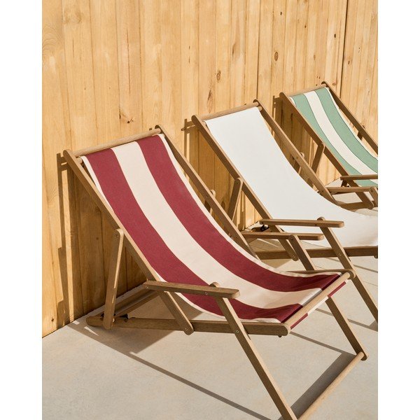 Červené drevené záhradné ležadlo Vilara – Kave Home-image-2