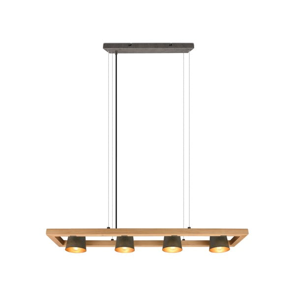 Závesné svietidlo v sivo-prírodnej farbe Bell – Trio-image-4