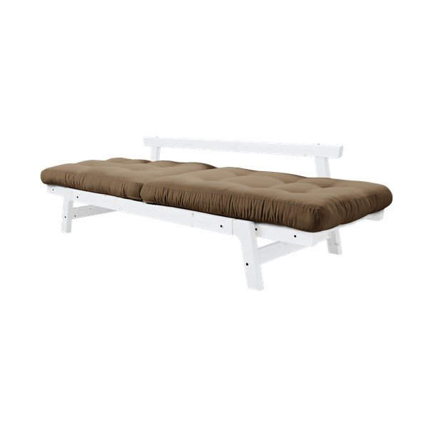 Rozkladacia pohovka s hnedým poťahom Karup Design Step White/Mocca-image-4