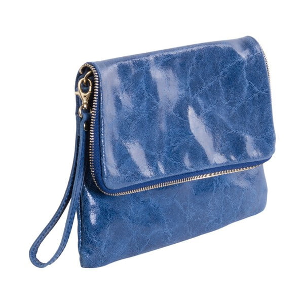 Modrá kabelka z pravej kože Andrea Cardone Fiore