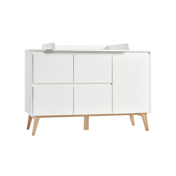 Biela detská komoda so zásuvkami Pinio Swing, 148 x 92 cm-image-2