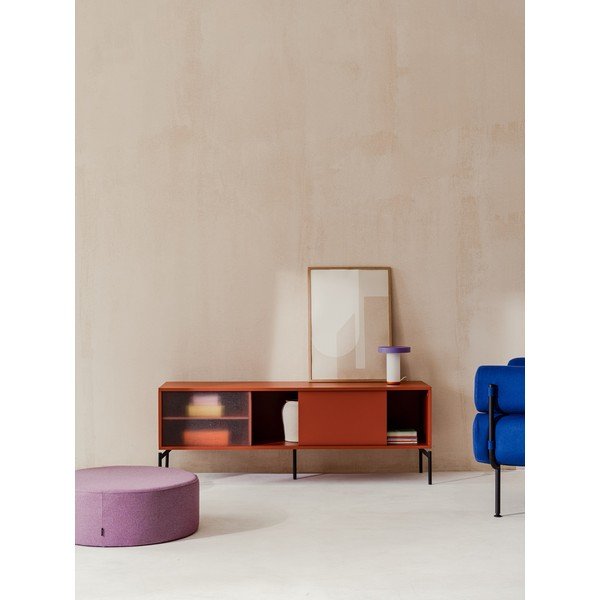 TV stolík v terakotovej farbe 160x60x42 cm Met – noo.ma-image-1