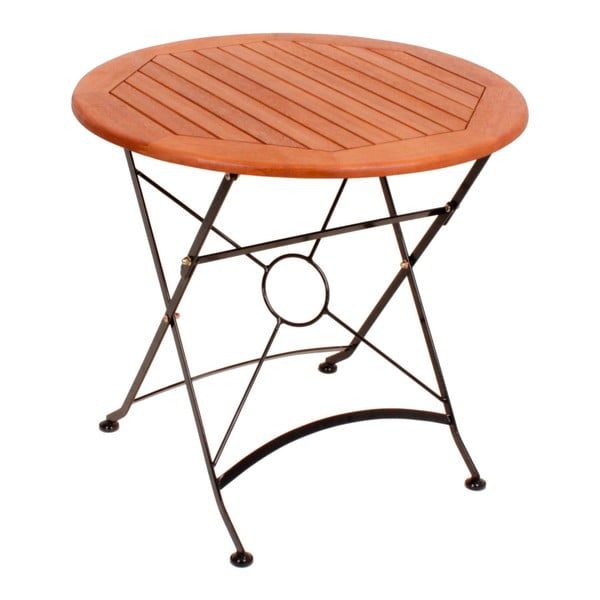 Záhradný skladací stôl z eukalyptového dreva ADDU Vienna, ⌀ 80 cm