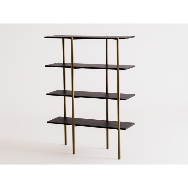 Knižnica v čierno-zlatej farbe 110x150 cm Rave - CustomForm-image-1