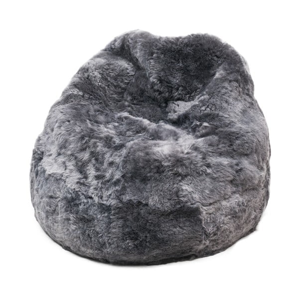 Puf z ovčej kožušiny s krátkym vlasom Grey Brisa