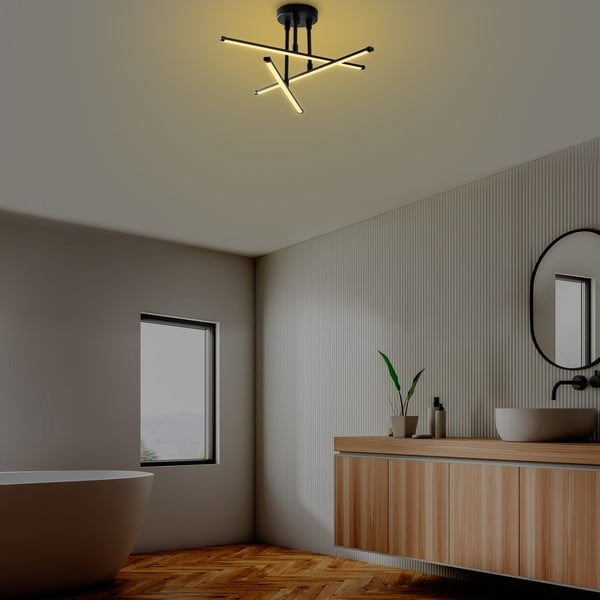 Čierne LED stropné svietidlo 26x51 cm Umut – Opviq lights-image-3