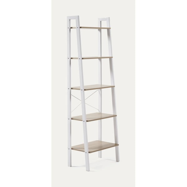 Biely/v prírodnej farbe regál v dekore duba 56x172x32 cm Aarhus – Kave Home-image-3