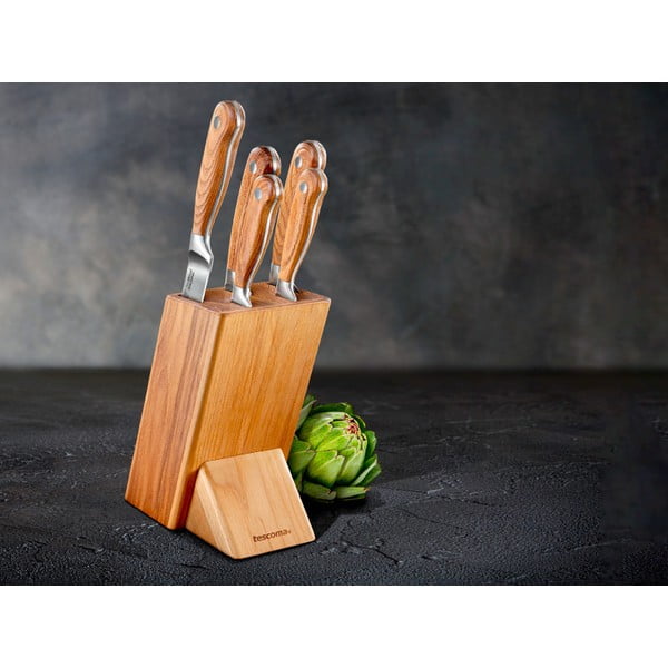 Súprava nožov so stojanom 5 ks Feelwood – Tescoma-image-1