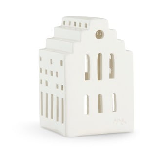 Biely keramický lampáš Kähler Design Long Church, výška 10 cm