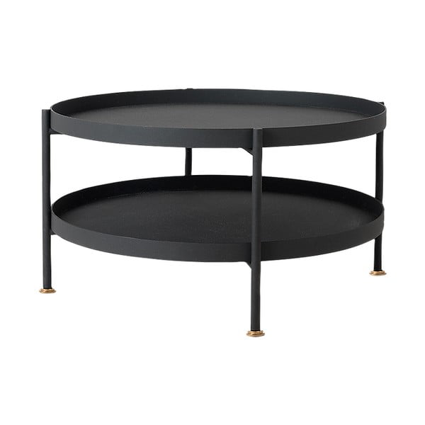 Čierny konferenčný stolík CustomForm Hanna, ⌀ 60 cm