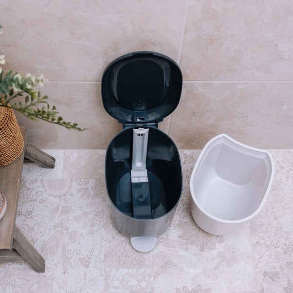 Tmavosivý nášľapný plastový odpadkový kôš 3,5 l – Addis-image-2