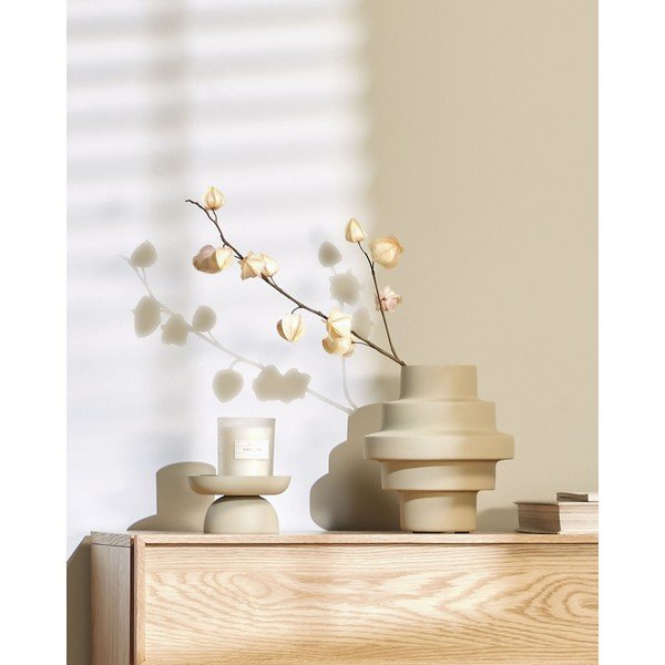 Béžová oceľová váza (výška  23 cm) Velia – Kave Home-image-2