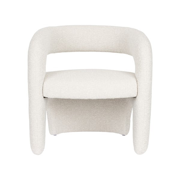 Biele kreslo z textílie buklé Nova – White Label-image-2