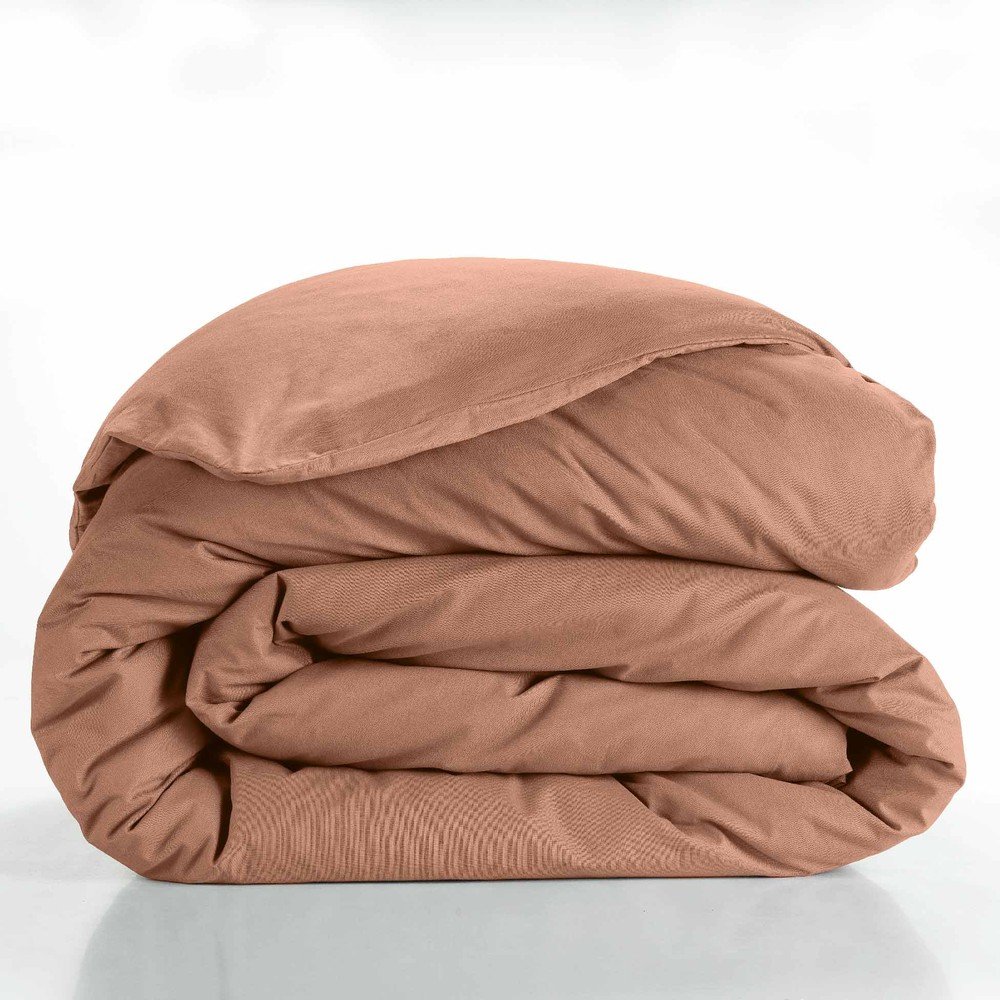 E-shop Bavlnená obliečka na perinu na dvojlôžko/predĺžená v lososovej farbe 240x220 cm Lina – douceur d'intérieur