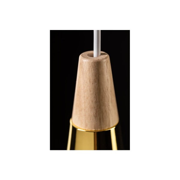 Sivé závesné svietidlo s dreveno-kovovým tienidlom Skandi – GTV-image-3