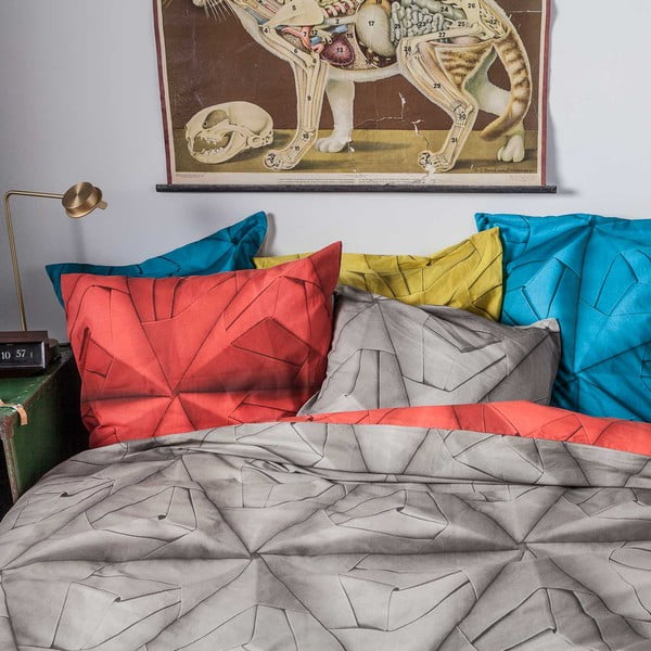 Červeno-hnedé obliečky Snurk Monogami, 140 x 200 cm-image-3