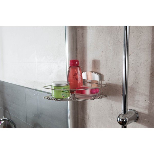 Rohový stojan na sprchové gély bez nutnosti vŕtania Compactor Gel, 23x24 cm-image-1