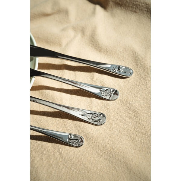 Antikoro detský príbor v striebornej farbe 4 ks Forest Animals – Zilverstad-image-2