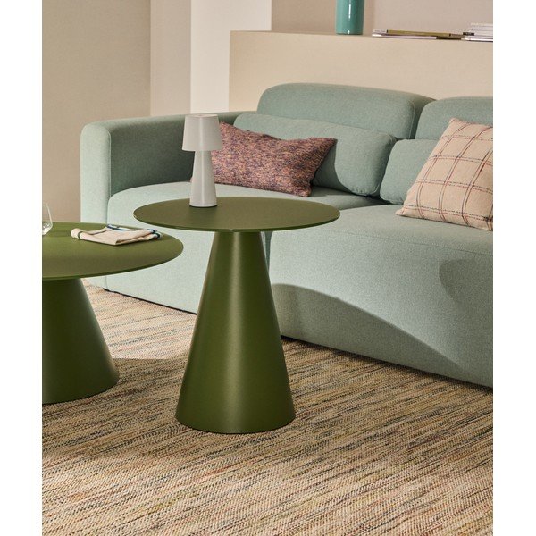 Okrúhly odkladací stolík so sklenenou doskou ø 50 cm Wilshire – Kave Home-image-1
