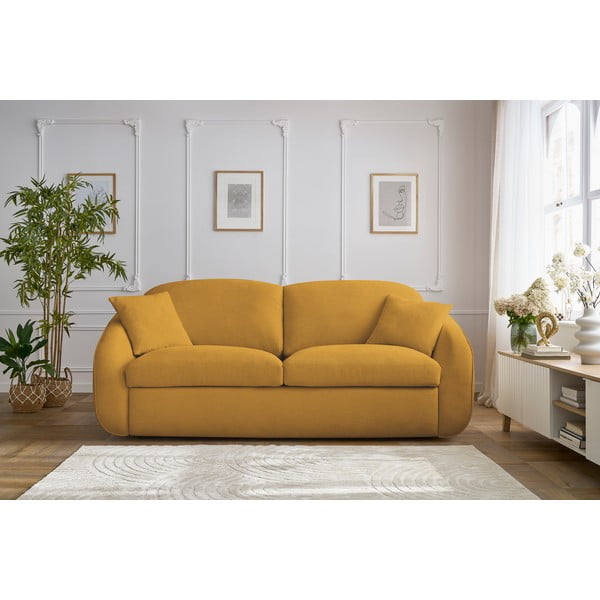 Žltá rozkladacia pohovka 235 cm Cezanne – Bobochic Paris-image-1