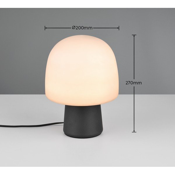 Čierno-biela stolová lampa so skleneným tienidlom (výška 27 cm) Steen – Trio-image-4