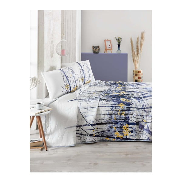 Prikrývka cez posteľ na dvojlôžko s obliečky na vankúše Autumn, 200 x 220 cm
