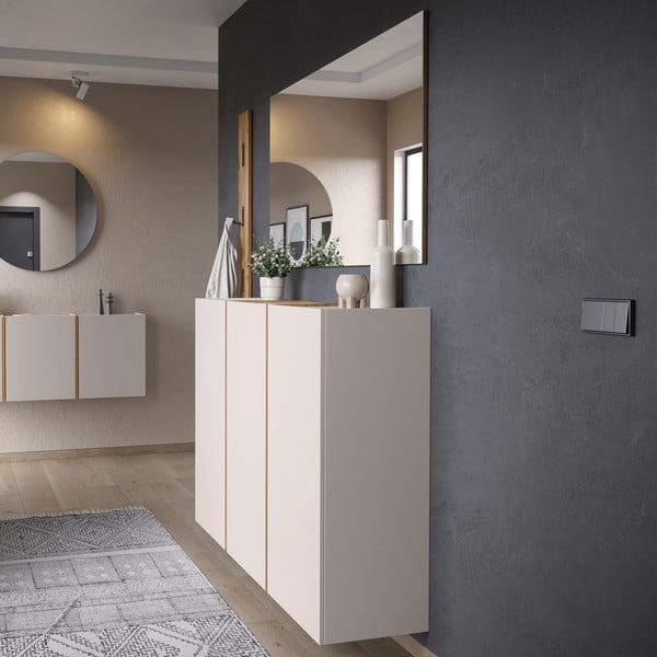 Krémová/v prírodnej farbe predsieňová zostava 168x200x37 cm Libbiano – Germania-image-1