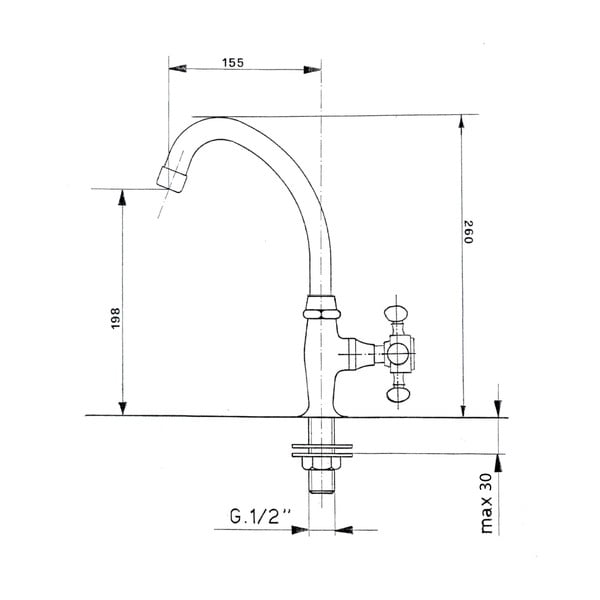 Stojančekový umývadlový ventil v lesklej striebornej farbe Antea – Sapho-image-1