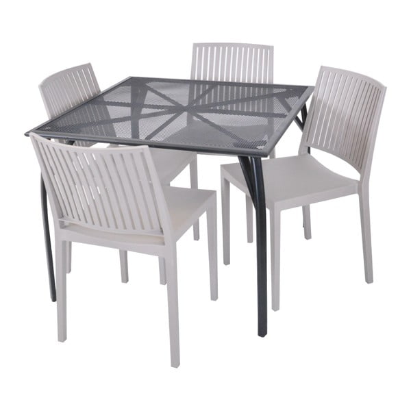 Béžová plastová záhradná stolička Bars - Rojaplast-image-1