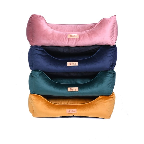 Ružový zamatový pelech 65x50 cm Royal - Petsy-image-2