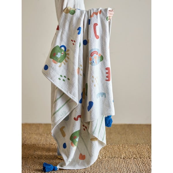 Krémová detská deka z recyklovanej bavlny 130x160 cm Sylvie – Bloomingville Mini-image-1