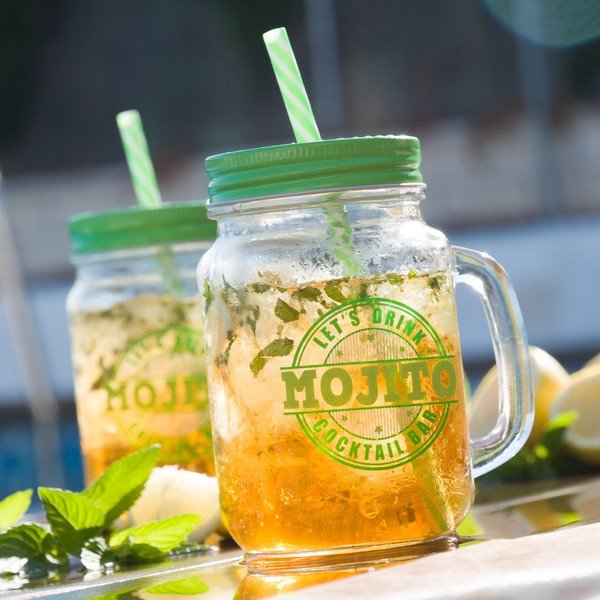 Pohár s vekom a slamkou InnovaGoods Mojito, 450 ml-image-1